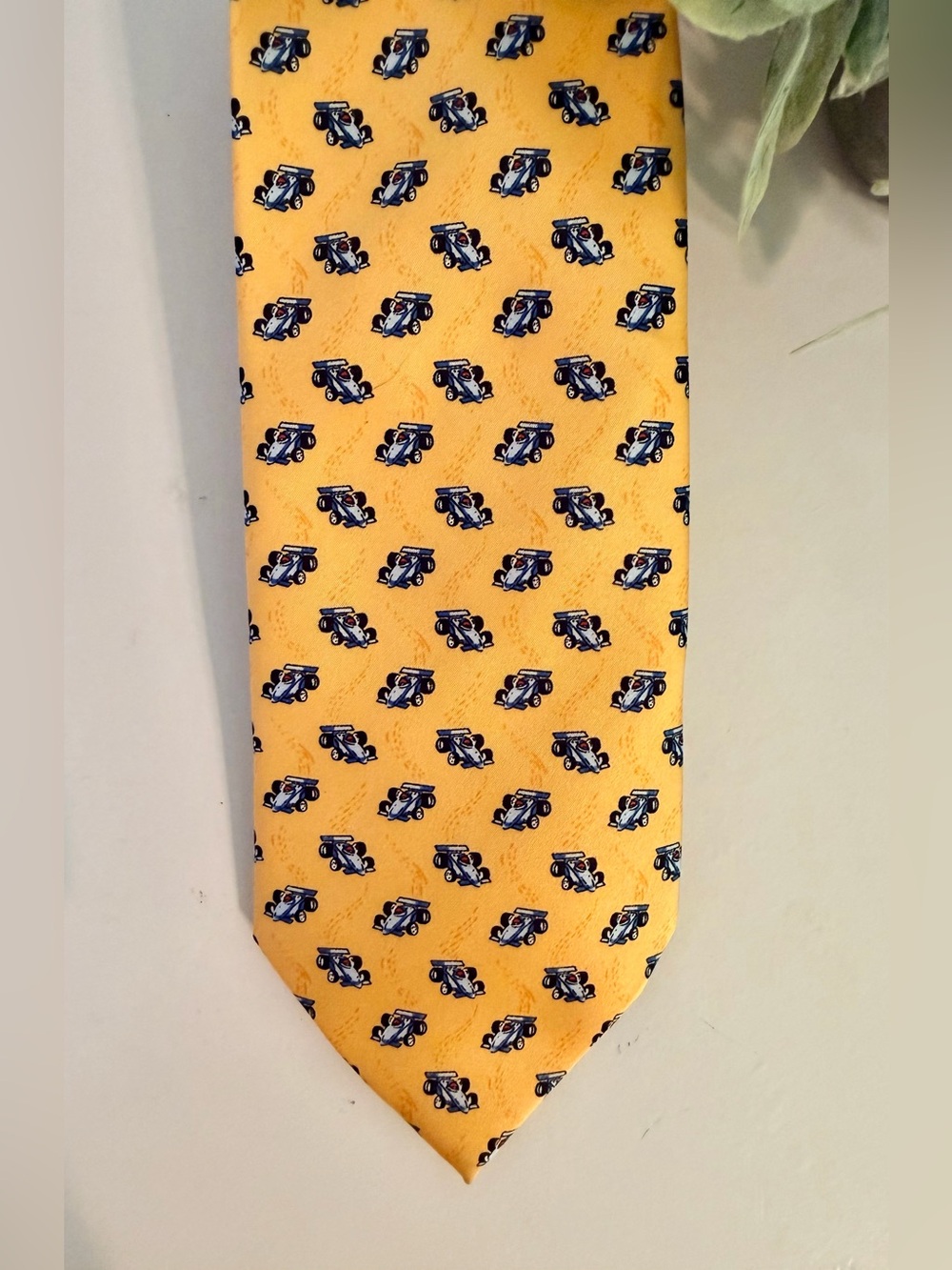 NWT Toro Firenze Italian Race Car Tie Sunflower Yellow